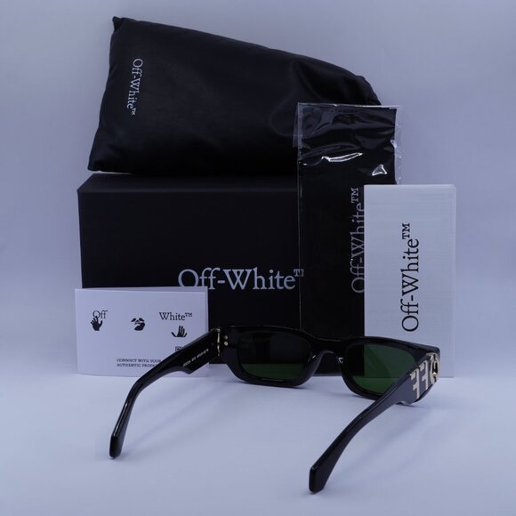 Off-White OERI124 FILLMORE 1055 Rectangle Sunglasses – Black/Green - Picture 12 of 12
